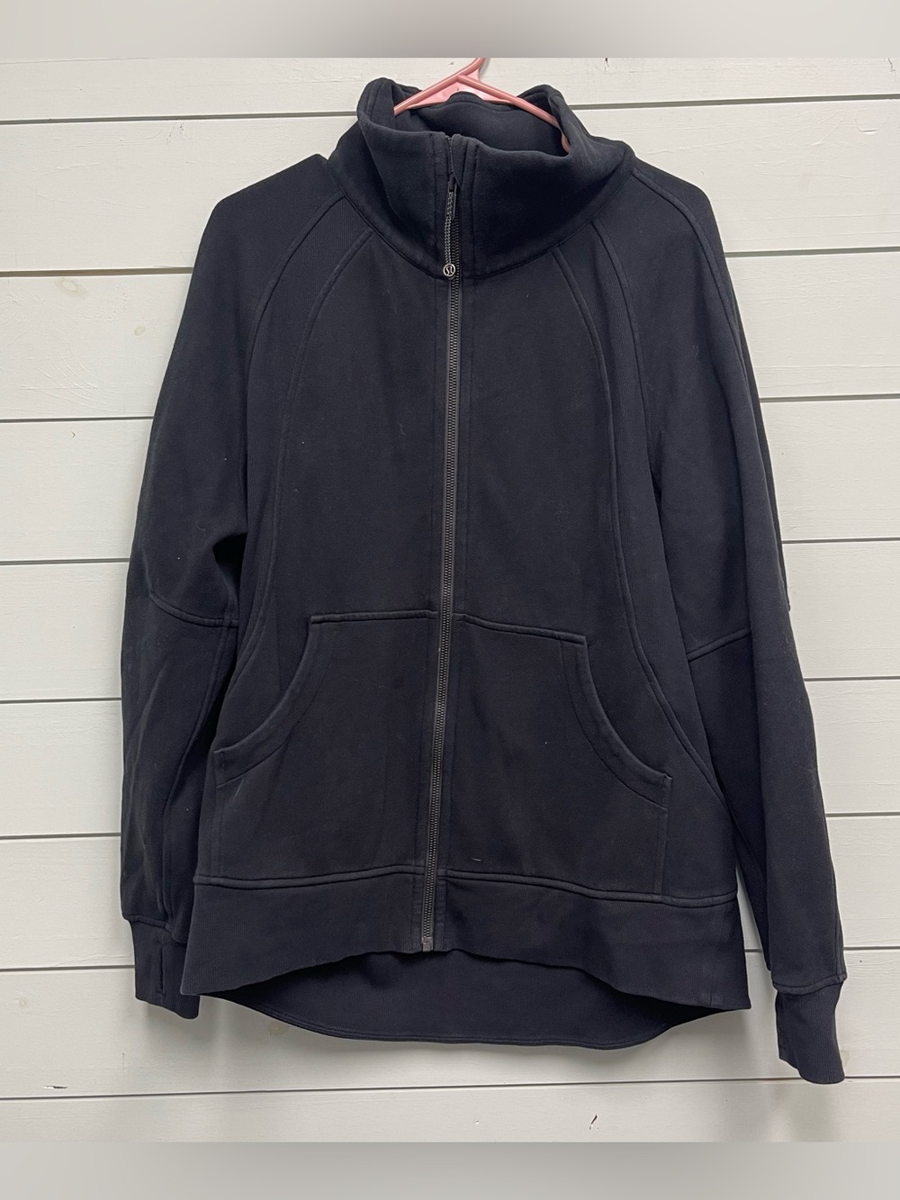 Lululemon scuba oversized funnel neck full zip jacket black women's size M/L